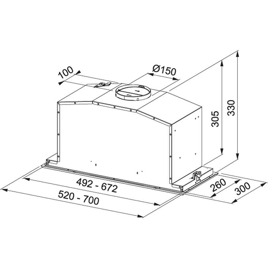 FRANKE Odsavač 110.0442.943 FBI 537 XS nerez-parametry