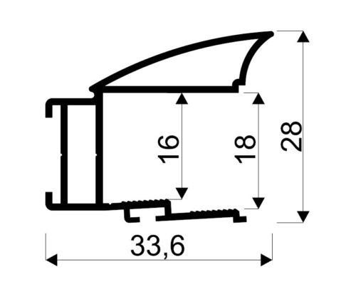 SEVROLL Era úchytová lišta 18mm 2,70m stříbrná