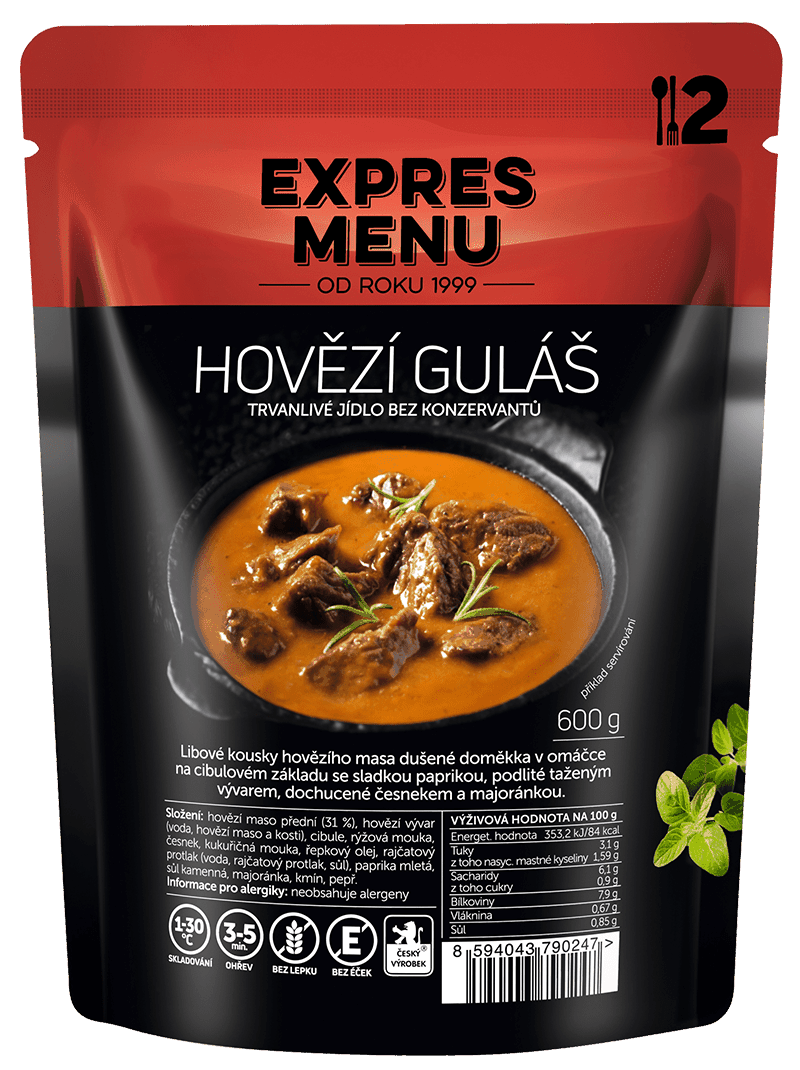 Hovězí guláš (2 porce) Expres menu